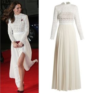 COPY - HAOKEKE WOMEN'S LONG SLEEVES LACE FORMAL DRESS SOLID COLOR HOLLOW OUT LA…